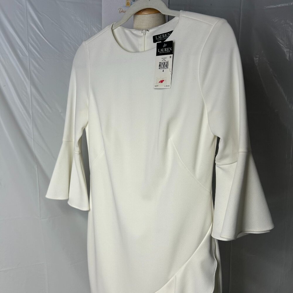 Ralph Lauren NWT 4 White Formal Ruffle Dress